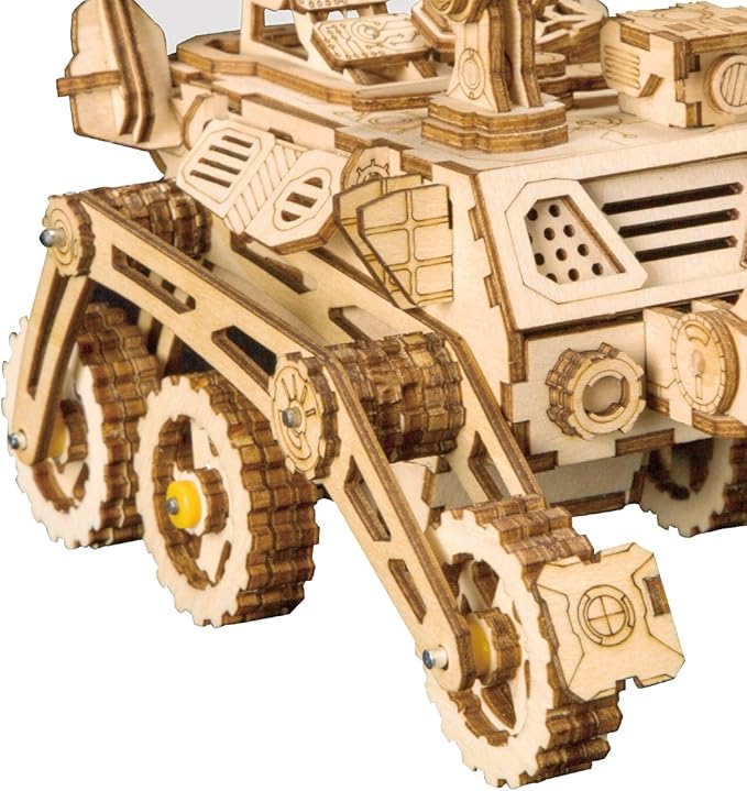 ROKR Assemble Solar Energy Powered Cars-Moveable 3D Wooden Puzzle Toys-Funny Teaching Educational-Home Deco-Model Building Sets-Best Christmas,Birthday Gift for Boys,Children,Adult (Curiosity Rover)
