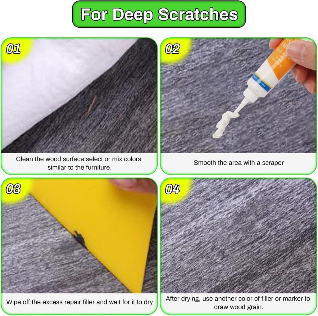 Wood Furniture Repair Kit,24 Colors Wood Fillers,Scratch Repair Covers & Removers for Repairing Scratches,Cracks,Dings and Holes in Cabinets, Cut Panels(Brown Series)