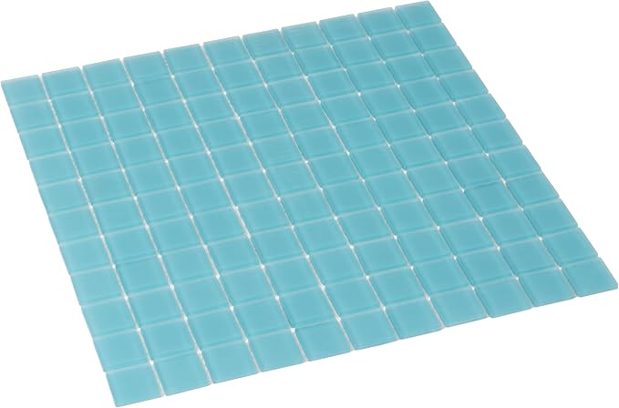 1"x1" Sea Blue Matte Finished Glass Mosaic Tile (9.67 Sq ft- Box of 10 Sheets)