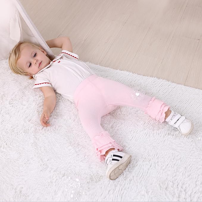 Newborn Toddler Baby Girl Pants Leggings Ribbed Straight Flare Infant Girl Pants Leggings Bell Bottoms 5 Packs