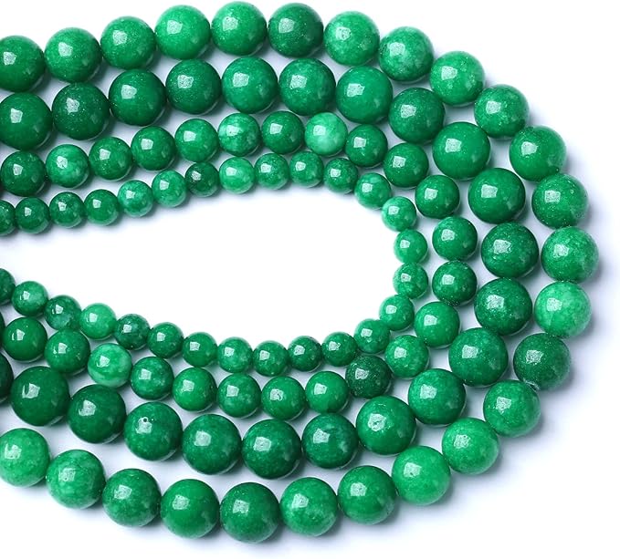 6MM 60PCS Natural Stone Green Cloudy Jade Spacer Loose Beads for Jewelry Making DIY Bracelet Necklace 1 Strand 15’’