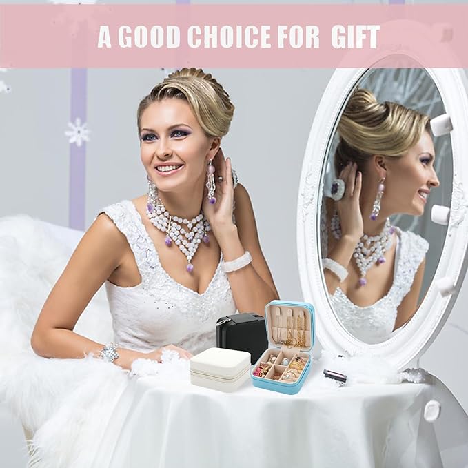 Bridesmaid Proposal Gifts Letter Cosmetic makeup bag bulk for Wedding Party Favors Bachelorette party decorations Toiletry Organizer Bag Makeup Case Gift (8, White&SkyBlue)