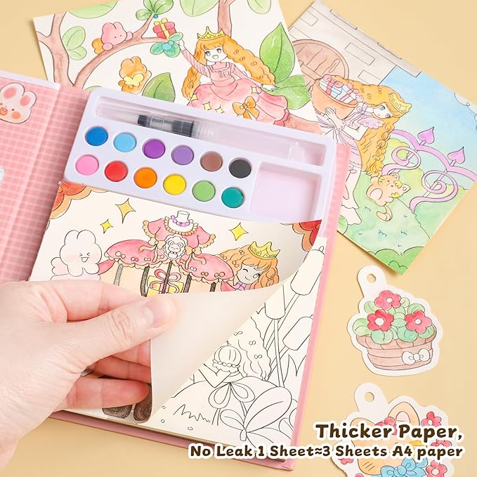 Paint with Water Coloring Books for Kids Ages 3-5, 4-8 – Cute Coloring Book for Teens,Arts and Crafts for Kids Ages 3 4 5 6 7 8+, Birthday Gift Toys for Girls Boys,Travel Toys -Princess