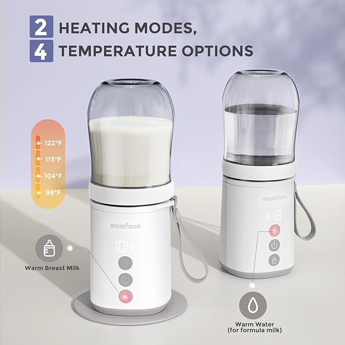Portable Bottle Warmer, Travel Baby Bottle Warmer for Breastmilk On The Go, Leak-Proof, 2 Modes Fast Heating