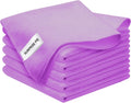 Microfiber Cloth 6Pack Cleaning Rags Absorbant Lint Free Cloth for House, Kitchen, Car, Glass, Stainless Steel, Window, Boat Cleaner-12''x 12''-Purple