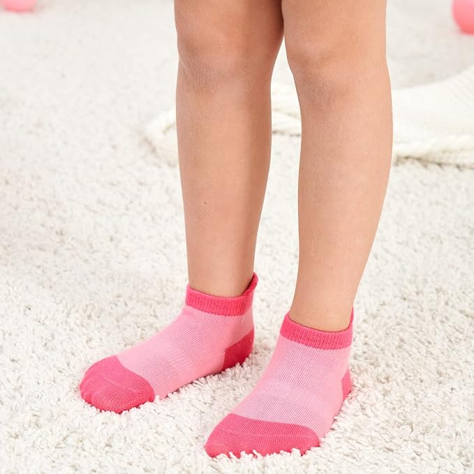 Zaples Baby Non Slip Grip Ankle Socks with Non Skid Soles for Infants Toddlers Kids Boys Girls