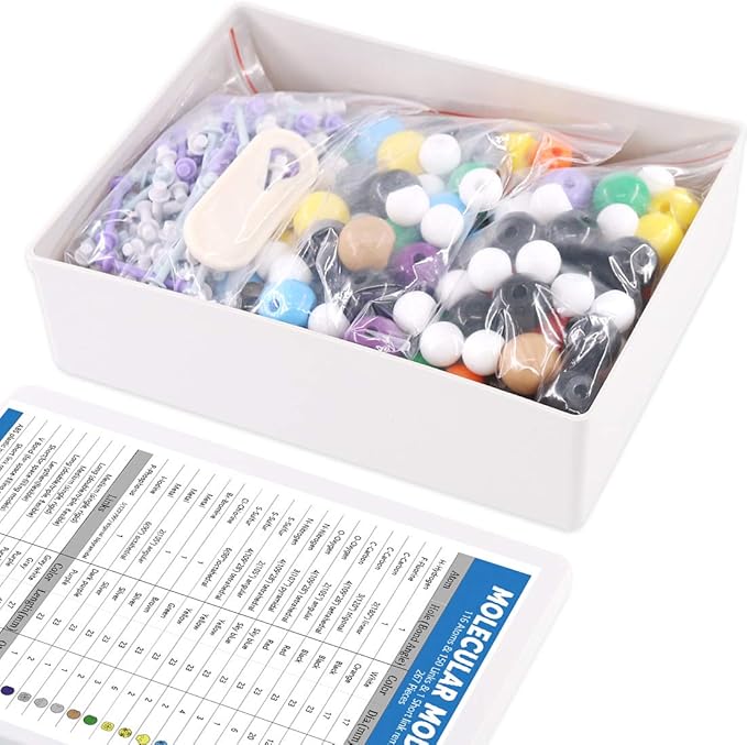 Swpeet 267 Pcs Organic Chemistry Molecular Model Student and Teacher Kit, Chemistry Molecular Model Student and Teacher Set - 116 Atoms & 150 Links & 1 Short Link Remover Tool
