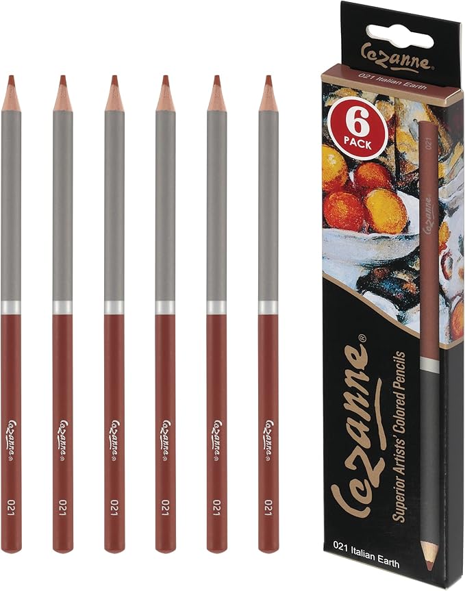 Cezanne Creative Mark Premium Colored Pencils Italian Earth 6 Pack - Highly-Pigmented Drawing Pencils - Coloring Pencils for Drawing, Blending, Coloring, and More