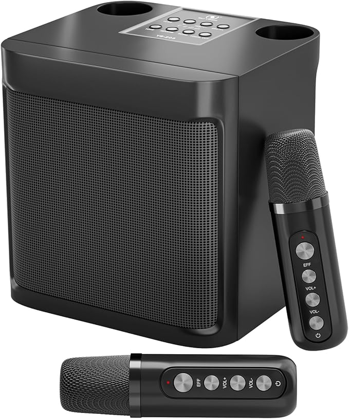 Karaoke Machine for Adults and Kids, Portable Bluetooth Karaoke Speaker with 2 Wireless Microphones for TV, Singing Karaoke for Home Party, Great Gifts for Boys and Girls