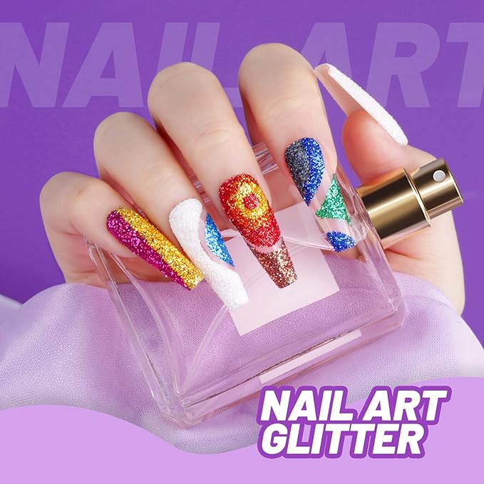 FANDAMEI 12 Pieces Fine Glitter, 12 Colors 10g Glitter Shake Jar Set, Extra Fine Glitter Powder for Arts, Crafts, Painting, Decoration, Body Face Makeup, Nail Art, Pigment