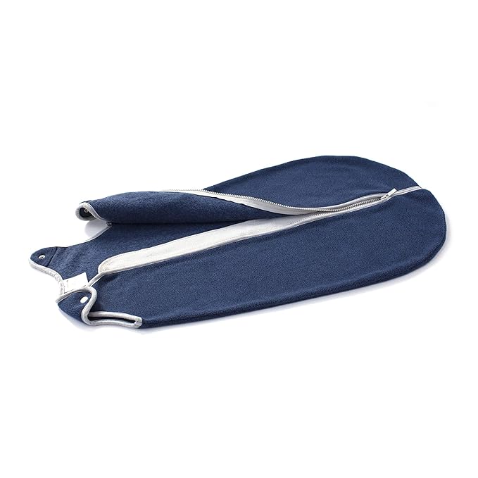 Baby Sleeping Bag Sack - Easy Care Premium Polar Fleece, Wearable Blanket - Boys & Girls. Fits Infants, With Convenient Shoulder Straps for Safe & Comfortable Sleep, Navy, Medium (6-18 Months)