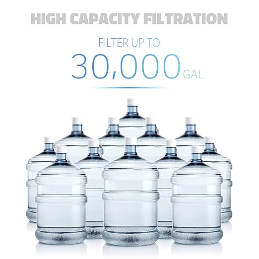 iSpring Whole House Water Filter System, Highly Reduces up to 99% Chlorine, Sediment, Taste, Odor, 3-Stage Water Filtration System w/Clear 1st-Stage Housing, Model: WCB32C, 3/4" Inlet/Outlet
