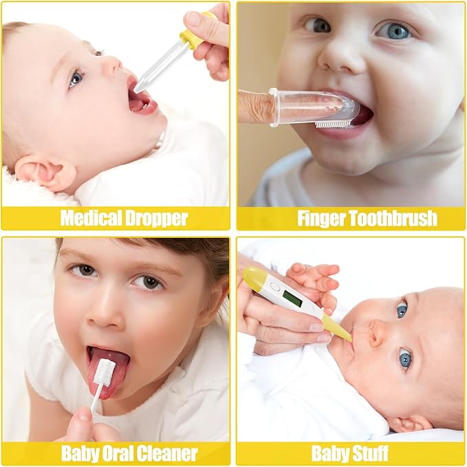 Baby Healthcare and Grooming Kit for Newborn Kids, 24PCS Upgraded Safety Baby Care Kit, Newborn Nursery Health Care Set, Baby Care Products (Yellow)