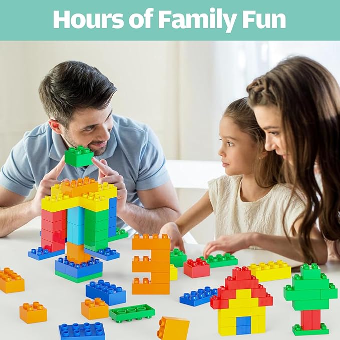 Building Blocks for Toddlers 2-5 Including Dinosaurs Cars, 116-piece Large Classic Building Bricks Set, Educational Toys for Children Boys Girls All Ages, Compatible with All Major Brands