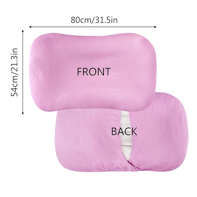 Hooyax Muslin Baby Lounger Cover Soft Organic Cotton Slipcover Fits Newborn Lounger for Baby Boys and Girls (Lavender)