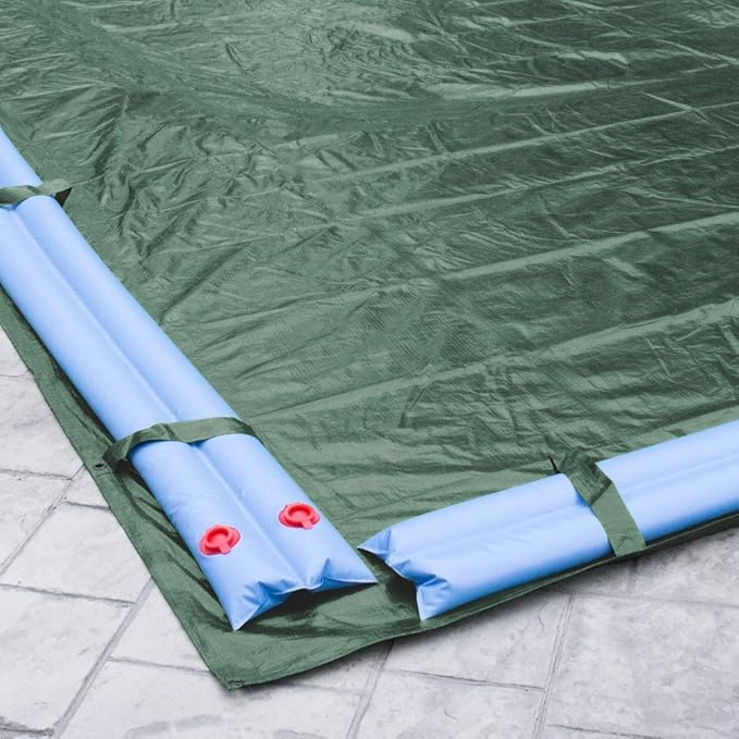 Robelle 18 x 40 ft Professional Green Winter Pool Cover for Inground Pools, 5 ft Overlap (23 x 45 ft Cover Size), Solid 12 x 12 Scrim, 3.7 oz/yd2, 15-Year Warranty, Style: 371840R