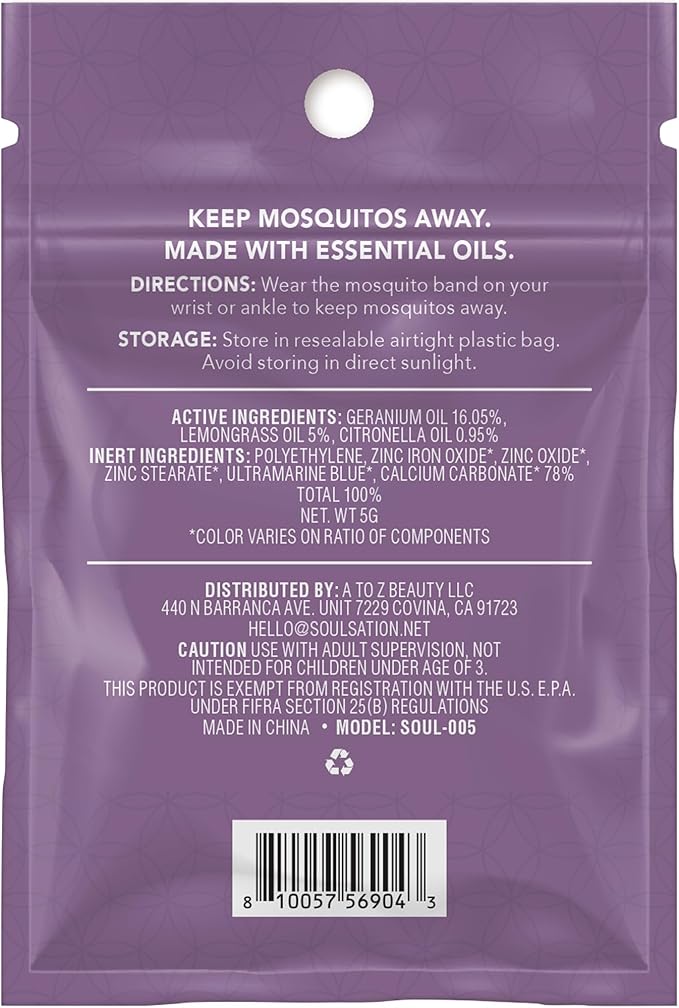 15 Pack Mosquito Repellent Bracelets, DEET-Free for Kids & Adults, Individually Wrapped Bands