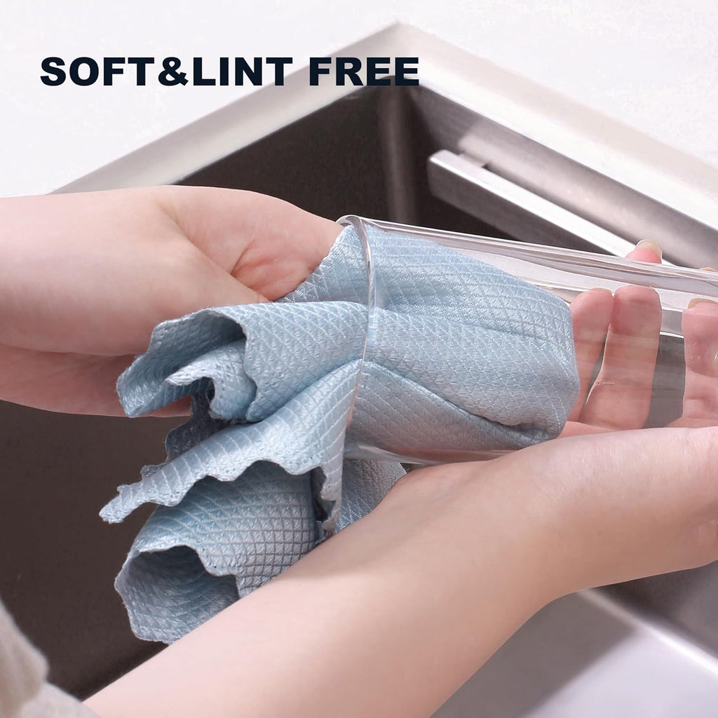 JOYMOOP Fish Scale Streak Free Magic Glass Window Cleaning Cloth, Microfiber Cleaning Cloth, Reusable Absorbent Shiny Wipes, Microfiber Towels, Lint Free Dish Drying Polishing Towels, 5 pcs