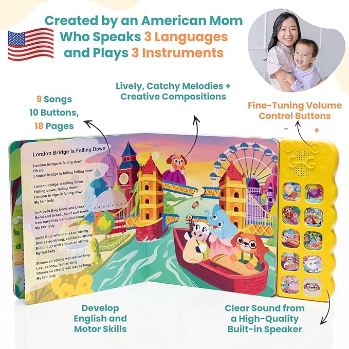 GO GO Creative Nursery Rhymes: Nursery Rhyme Books, Sound Books, 9 Songs, Musical Books for Toddlers 1-3, Talking Books for Toddlers 1-3, Music Books for Toddlers 1-3, Baby Music Book