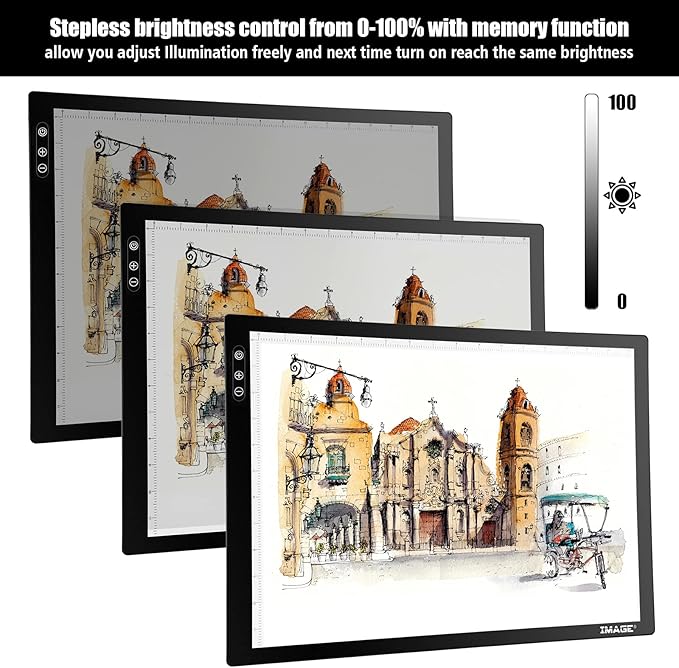 A3 Magnetic Light Pad for Diamond Painting, Physical Buttons Control Ultra-Thin Light Box Artcraft Tracing Light Board for 5D Diamond Painting Tatoo Pad Animation,Sketching, Designing, Stencilling