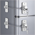 2 Pack Refrigerator Door Lock with Adhesive, No Tools Required, Child Proof Fridge Door Lock for Kids and Pets, Self Adhesive Latch for Freezer, Cabinets, Drawers, Air Oven, Windows (Patent)