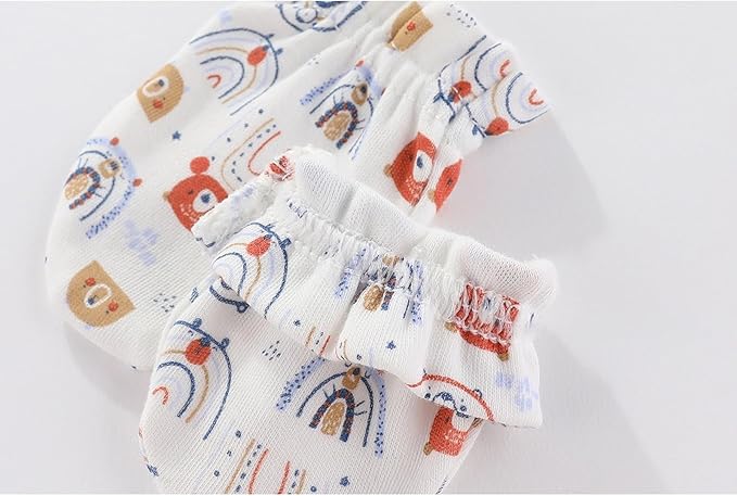 5 Pairs Baby Not Scratch Mittens 0-6 Months New Born Boy Girl Gloves Cute Infant Accessories