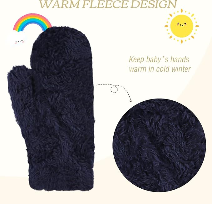 PESAAT Baby Girl Mittens Fleece Toddler Boy Mittens Warm Kids Winter Gloves Unisex Cold Weather Baby Gloves