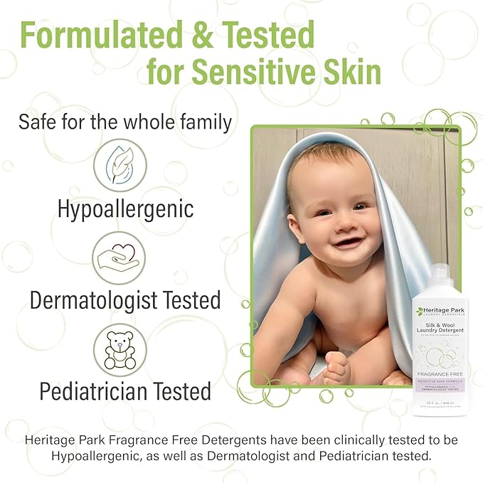 Heritage Park Luxury Laundry Detergent | Dermatologist Tested Plant based Natural & Enzyme Laundry Detergent | Sensitive Skin Friendly - Lavender Mist (64 fl oz Refill)