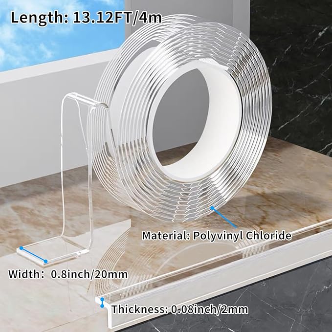 0.8 in x 13.12 FT,Edge Corner Protector Baby Proofing,Soft Clear Furniture Table Corner Guard & Edge Safety Cabinet Door Bumper,Crib Bumpers,Window Sill Protector,Wall Protector