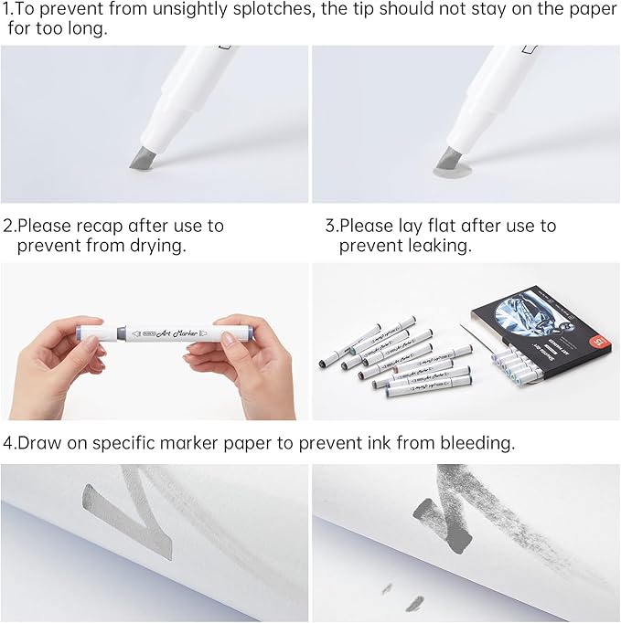 Shuttle Art 15 Colors Grey Tones Dual Tip Art Marker, Alcohol Based Marker Pens Double Ended with Fine and Chisel Point Tips Perfect for Drawing,Shading,Sketching,Designing,Outlining,Illustrating