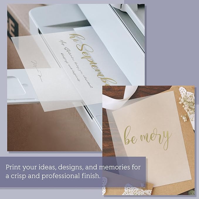 Vellum Paper 5x7 Pre-Folded - Goefun 120 Sheets Vellum Jackets for 5x7 Invitations 115GSM Translucent Paper for Invitations Wraps, Greeting Cards, Envelope Liners, Wedding, Baby Shower