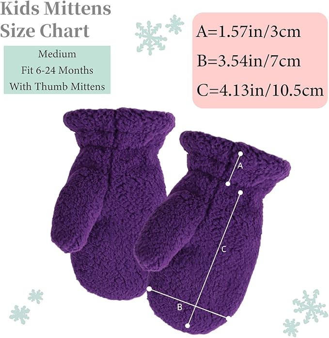 Zsedrut Baby Boys Winter Glove Warm Toddler Infant Girls Mittens Fleece Lined Gloves 1-7 Years