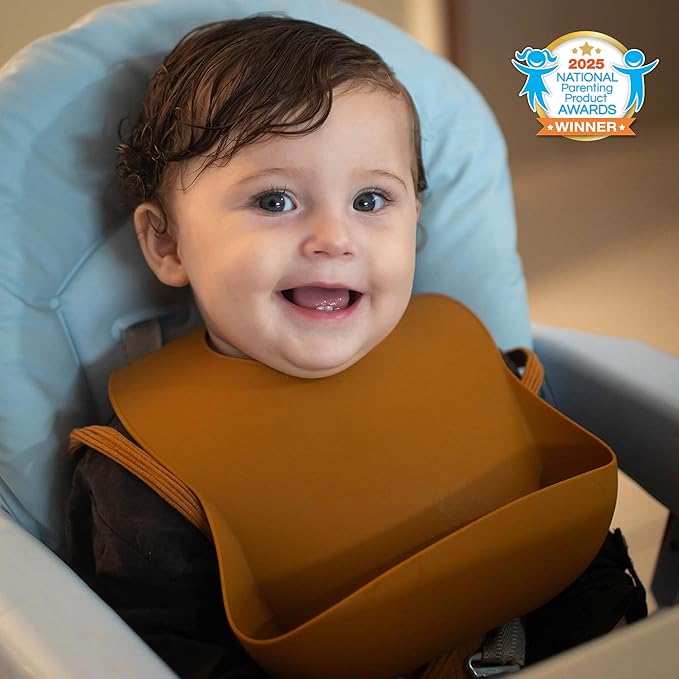 Moonkie Silicone Baby Bibs Set Of 2 | BPA Free Waterproof | Soft Flexible Adjustable Silicone Bibs for Babies & Toddlers(Frosted Mint/Celadon Green)
