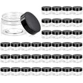 Eternal Moment 36 Pack 1 OZ Plastic Jars Round Clear Cosmetic Container Jars with Lids, Perfect for Lotion, Cream, Ointments, Makeup, Eye Shadow, Rhinestone, Samples, Pot, Travel Storage