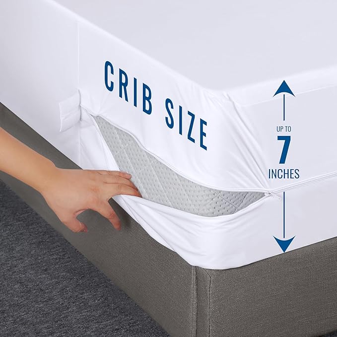 Utopia Bedding Zippered Mattress Encasement Crib Size (Pack of 2), 100% Waterproof, Dust Mite and Bed Bug Proof Mattress Protector, Absorbent 6-Sided Mattress Cover