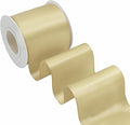 Champagne Gold Satin Ribbon 3 Inch X 15 Yards Solid Color Double Faced Ribbons Perfect for Crafts Wedding Decor Bow Making Arts Sewing and More