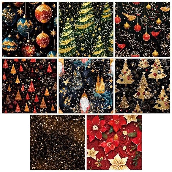 Chritmas Scrapbook Paper Ballon Ribbon Festival Patterned Paper 6×6,24 Sheets Single-Sided Scrapbooking CardStock Papers Pad for Holiday Cardmaking DIY Origami Journaling Papers.