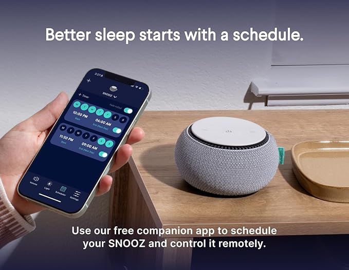 SNOOZ Smart White Noise Sound Machine - Real Fan Inside for Non-Looping White Noise, Sleep Aid for Adults, Travel, Sleeping, Bedroom, Portable, Baby Registry Essential - Cloud