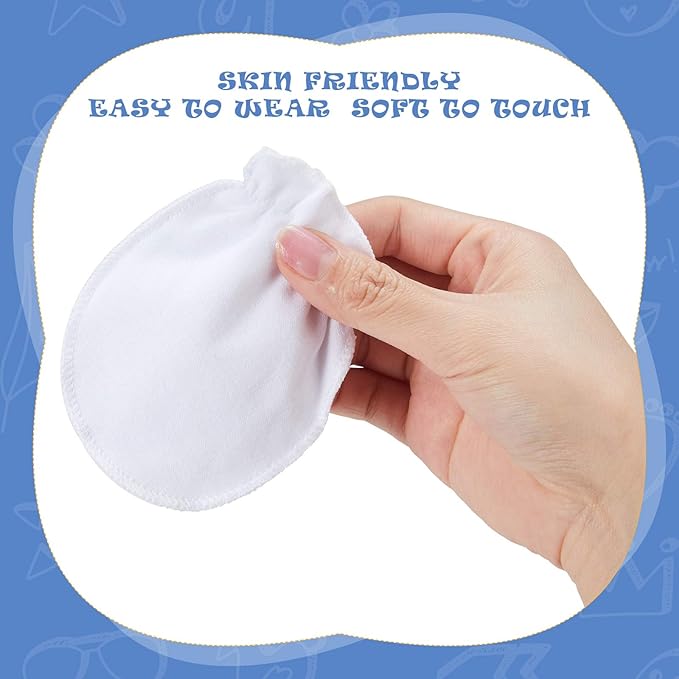 Syhood 6 Pairs Newborn Baby Mittens Cotton No Scratch Infant Gloves Mitten for Baby 0-6 Months Boys Girls