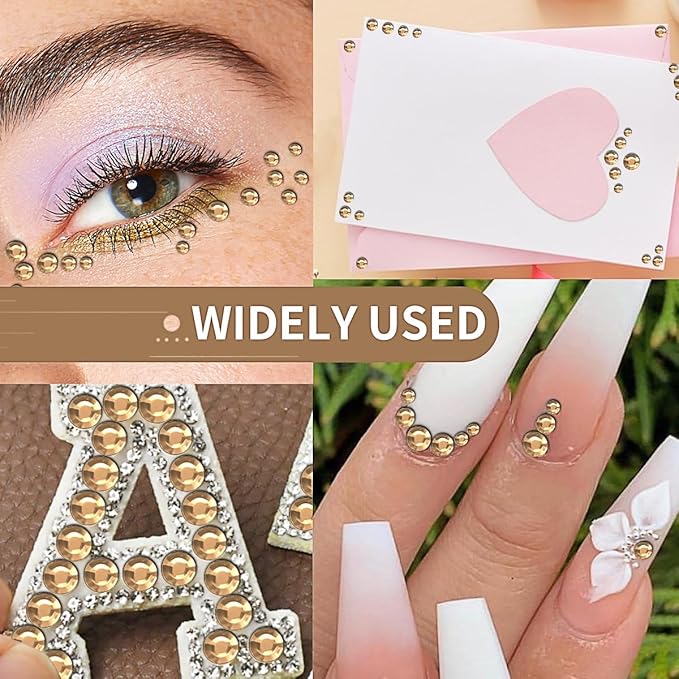 1799 Pcs 4 Sheets Rhinestone Stickers 3/4/5/6 mm Self Adhesive Rhinestones Gems for Face Eyes Makeup Hair Body (Light orange-3/4/5/6mm)