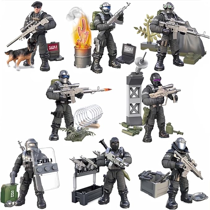YEIBOBO ! Special Forces Mini Action Figure with Military Weapons and Accessories (Flying Tigers Team XJ-822)