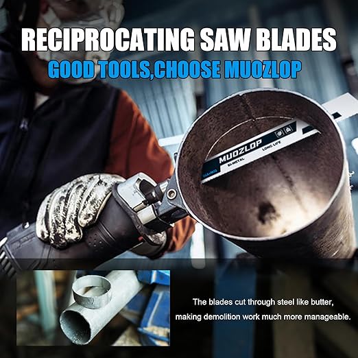 25 Pack 12 inch Reciprocating Saw Blades Set,14/18 TPI High Carbon Saw Blades, Metal Saw Blades with Organizer Case (25, 14/18TPI/300mm)