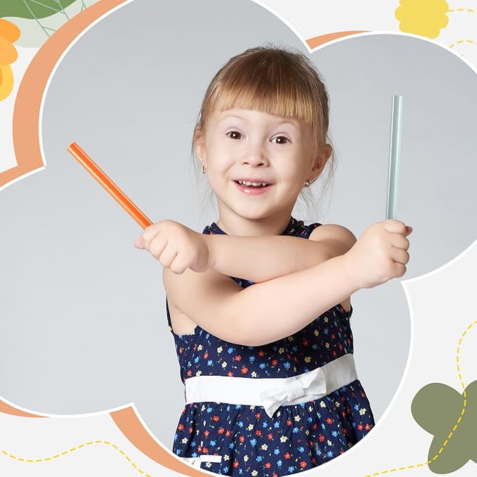 50 Pcs Rhythm Sticks for Kids Classroom Activities, 5 Colors 8 Inch Set of Music Sticks, Wooden Percussion Musical Instruments for Girls and Boys (Matte Color)