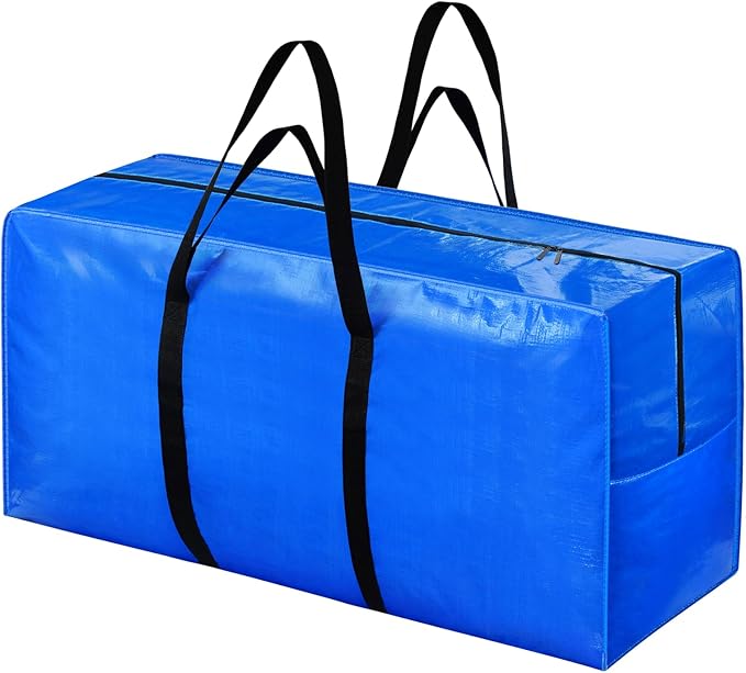 194 Gallon Extra Large Storage Bags, Zippered Outdoor Cushion Furniture Storage Bag with Handles,Jumbo Large Moving Bags Heavy Duty, Storage Totes Moving Boxes Supplies, 68x30x22 inch - 2PACK