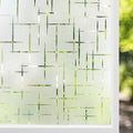 NINETREX Frosted Window Privacy Film,Window Cling Privacy Film, Decorative Glass Static Cling Non-Adhesive Vinyl Removable for Home Office Cross Pattern,23.6 x 78.7Inches
