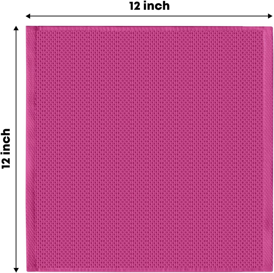Artoid Mode 100% Cotton Rose Red Waffle Weave Kitchen Dish Cloths, 12x12 Inch Ultra Soft Absorbent Quick Drying Kitchen Dish Towels Set of 6