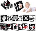 Thremhoo Black and White High Contrast Baby Toys 0-6 Months Soft Book for Brain Development, Tummy Time, Sensory, Montessori Learning Activities