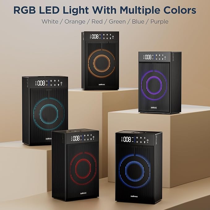 CleanForce Rainbow Cube | World’s First 4-in-1 Space-saving Air Purifier with Bluetooth Speaker, Wireless Charger & Aroma Diffuser | Swiss Tech，over 900ft² Coverage | Ultra-Quiet