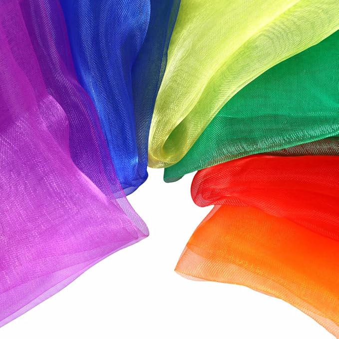 AIVIAI Dance Scarves Music Scarves for Children Movement and Juggling 12pcs