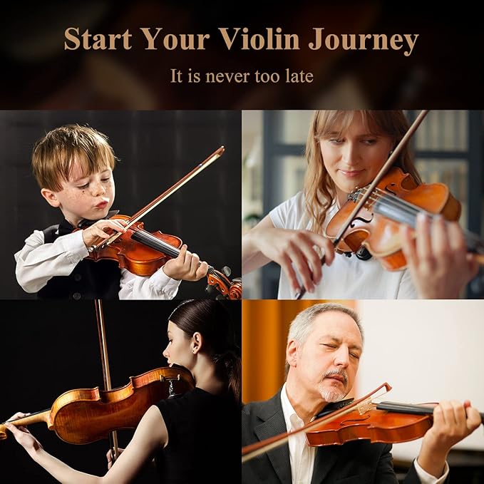 Eastar 4/4 Full Size Violin Set Matte Fiddle for Beginners Adults with Hard Case, Rosin, Shoulder Rest, Bow, Tuner and Extra Strings (Imprinted Finger Guide on Fingerboard), EVA-3